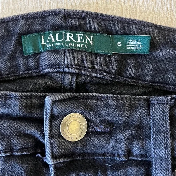 Lauren Ralph Lauren Indigo Black Denim Pants Size 6 - Picture 2 of 9
